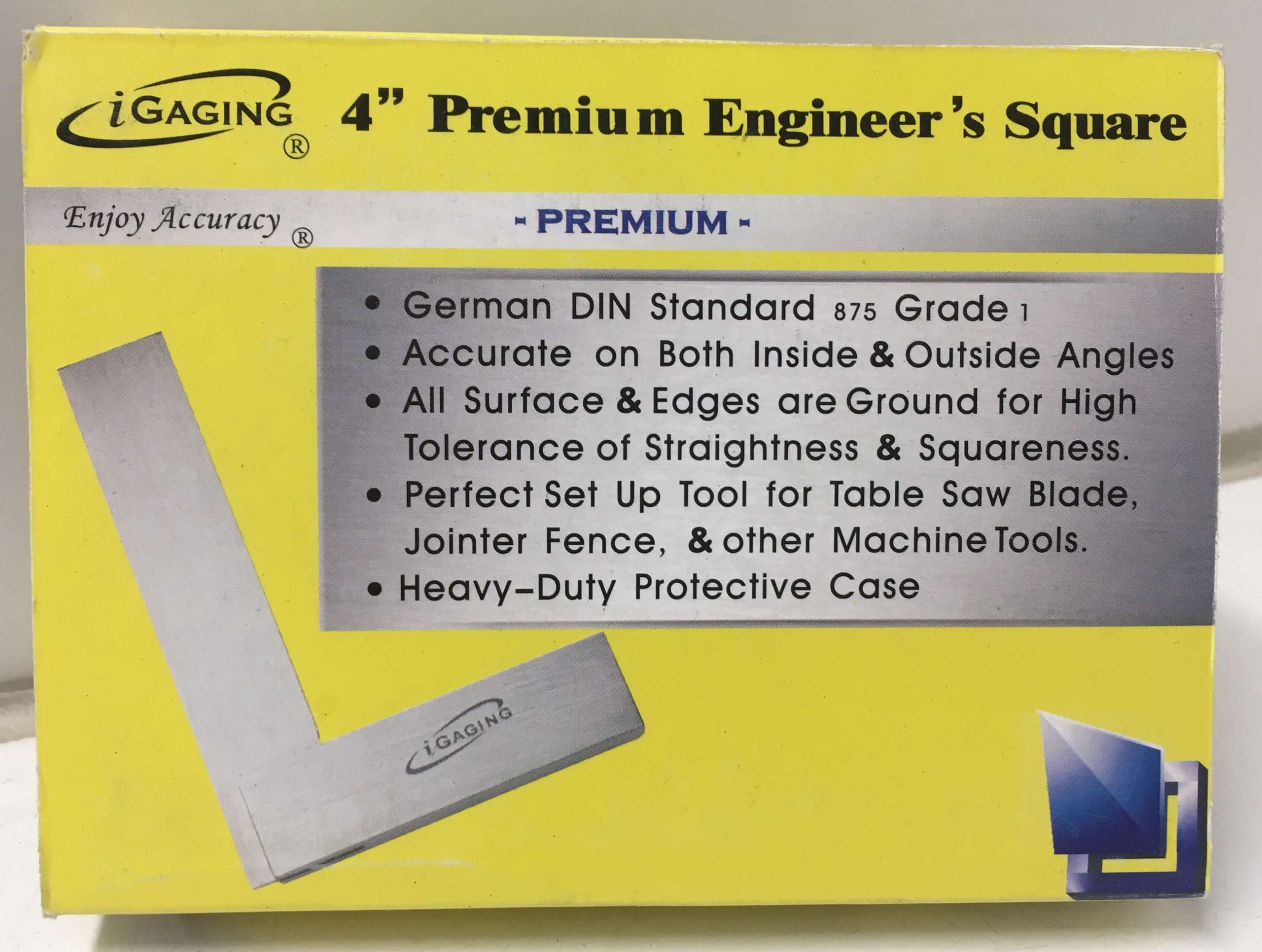 Shars 18" X 10" Machinist Square – Hardened Steel Workshop Tool (303-6327)