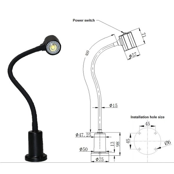 Goose Neck LED work light w Magnetic Base 240v - Image 4